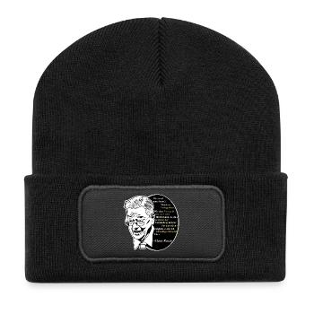 Jura Claus Roxin Strafrecht Zitat Jurastudium - Recycelte Patch Beanie - Schwarz - Vorne