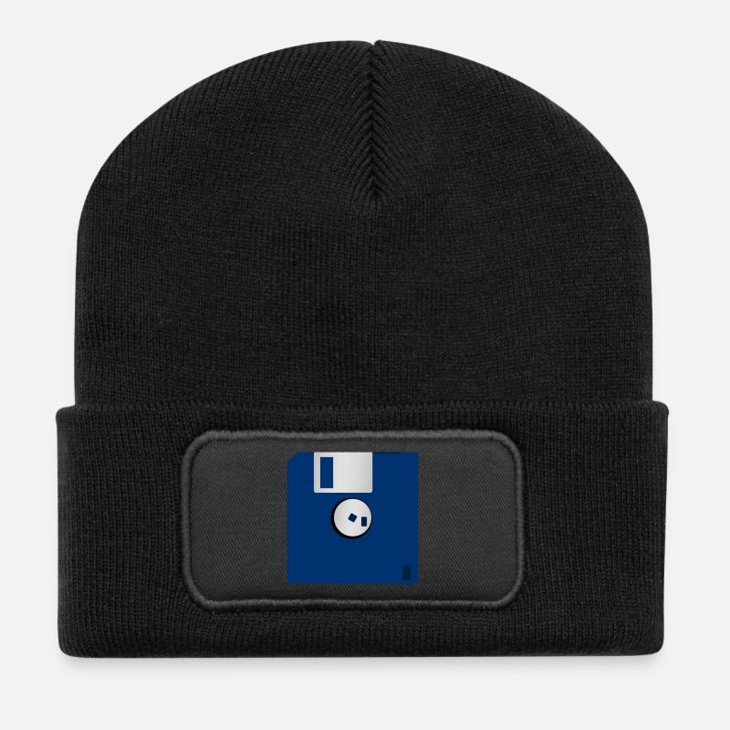 Disquette - Beanie recyclé à patch - noir