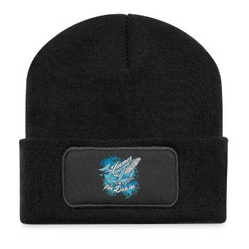 Walmama Walmutter mit Kind Immer für Dich da - Recycelte Patch Beanie - Schwarz - Vorne