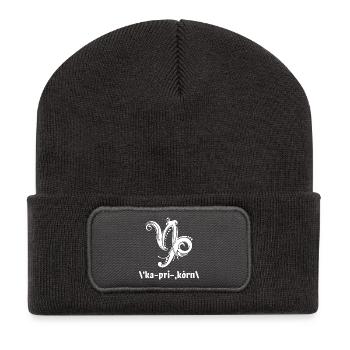 Zodiac Horoscope Capricorn Galaxy Constellation - Recycled Patch Beanie - dark grey - Front