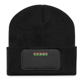 Steinbock Horoskop Galaxie Astronomie Aberglaube - Recycelte Patch Beanie - Schwarz - Vorne