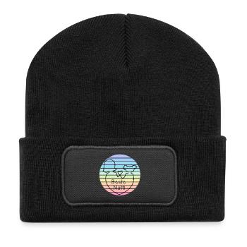"Beste Mutti" | Geschenke für Mama | Muttertag - Recycelte Patch Beanie - Schwarz - Vorne