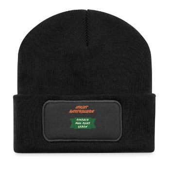 Nicht Ansprechen Ruhe Schild - Recycelte Patch Beanie - Schwarz - Vorne