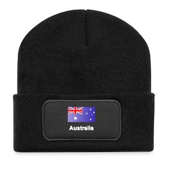 geschenke Australier, Flagge Australien, Australi - Recycelte Patch Beanie - Schwarz - Vorne
