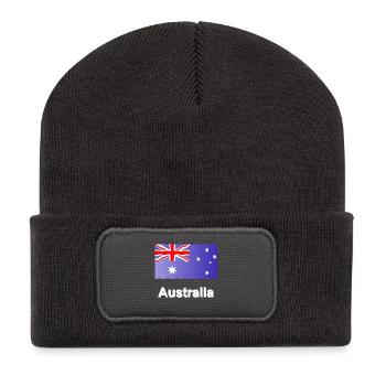 geschenke Australier, Flagge Australien, Australi - Recycelte Patch Beanie - Dunkelgrau - Vorne