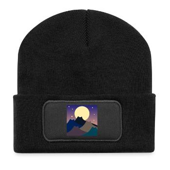 MONTAGNES DES CHATS DE PLEINE LUNE - Beanie recyclé à patch - noir - Devant