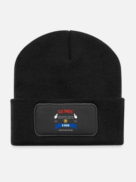 Ce mec supporte Lyon - Beanie recyclé à patch - noir