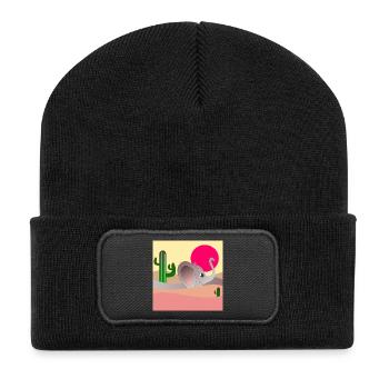ELEPHANT DESERT LANDSCAPE - CACTI - Recycled Patch Beanie - black - Front
