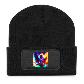 Fille musulmane avec des ailes d’ange Art - Beanie recyclé à patch - noir - Devant