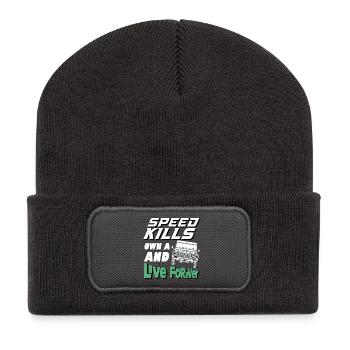 Speed Kills possède un défenseur et vit pour toujours - Beanie recyclé à patch - charbon - Devant