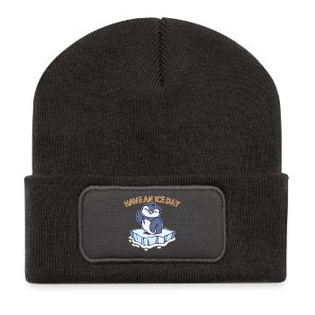 Antarctica Ice Cold Penguin Statement Seabird - Recycled Patch Beanie - dark grey - Front