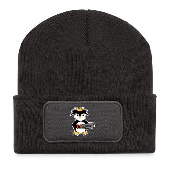 Zoo d’animaux oiseaux manchots de mer Antarctique - Beanie recyclé à patch - charbon - Devant