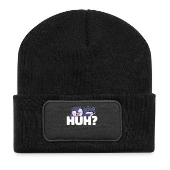 Pingouin doux froid Antarctique Disant Oiseau Animal - Beanie recyclé à patch - noir - Devant
