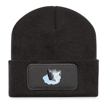 meerestiere, Buckelwal, walliebhaber - Recycelte Patch Beanie - Dunkelgrau - Vorne