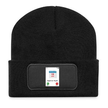 Appel du 18 juin - Beanie recyclé à patch - noir - Devant