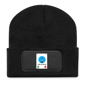Appel de phare - Beanie recyclé à patch - noir - Devant