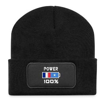 Somalia and France Power 100% - Recycled Patch Beanie - black - Front