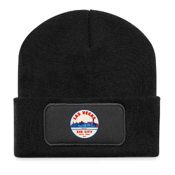 Sin City Skyline Vintage Circle Logo - Recycled Patch Beanie - black - Front