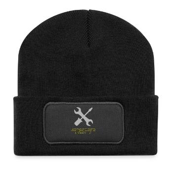 Reparier Mich Pixelwerkzeug - Recycelte Patch Beanie - Schwarz - Vorne