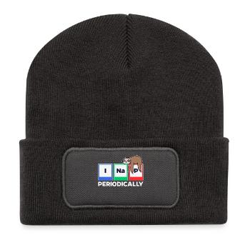 Sleeping Animal Humorous Statement Sloth Jungle - Recycled Patch Beanie - dark grey - Front