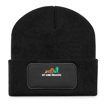 Sloth Lazy Statement Animal Tired Sleep Jungle - Recycled Patch Beanie - black - Front