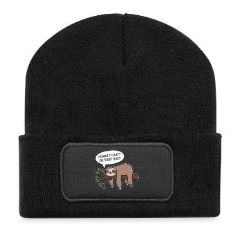 Jungle Animal Lazy Statement Sloth Sleeping - Recycled Patch Beanie - black - Front