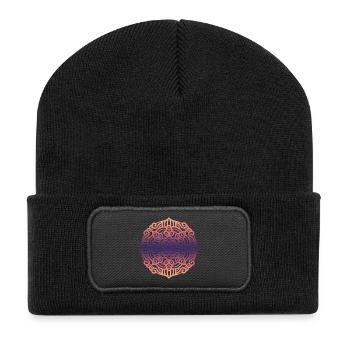Mandala - Beanie recyclé à patch - noir - Devant