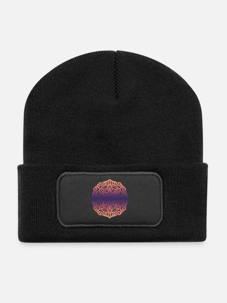 Mandala - Recycelte Patch Beanie - Schwarz