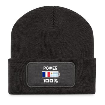 Uruguay and France Power 100% - Recycled Patch Beanie - dark grey - Front