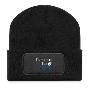 J peux pas j ai rugby - Beanie recyclé à patch - noir - Devant