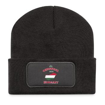 Ungarn Original 100% Flaggen Design - Recycelte Patch Beanie - Dunkelgrau - Vorne