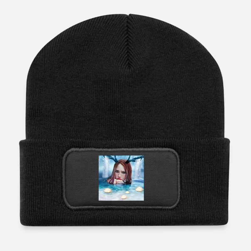 Nymphe - Recycelte Patch Beanie - Schwarz
