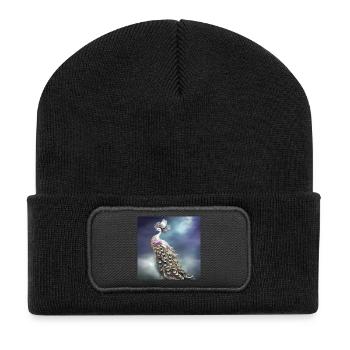 Wonderful elegant peacock - Recycled Patch Beanie - black - Front