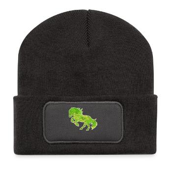 Chevaux galops Chevaux islandais Cheval Love Trot - Beanie recyclé à patch - charbon - Devant