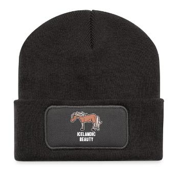 Icelandic Horses Cool Horse Statement Horse Fan - Recycled Patch Beanie - dark grey - Front