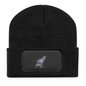 Harpy Eagle – Majestic Bird of Prey Illustration - Recycled Patch Beanie - black - Front