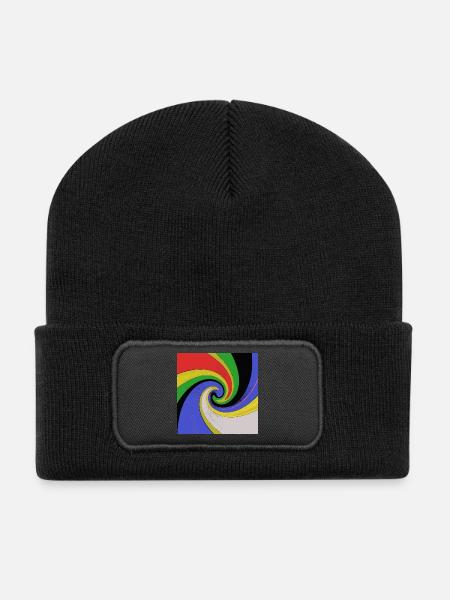 Vortex pop art100 - Beanie recyclé à patch - noir