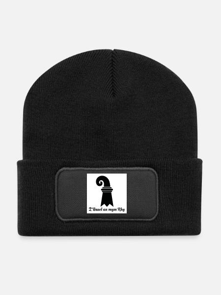 Basel am Rhein - Recycelte Patch Beanie - Schwarz