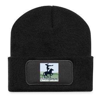 VOLTIGIEREN VOLTIGIERSPORT - PFERDE REITERIN - Recycelte Patch Beanie - Schwarz - Vorne