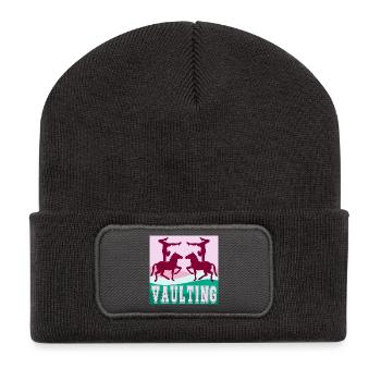 CHEVAL - Saut équestre sportif - Beanie recyclé à patch - charbon - Devant