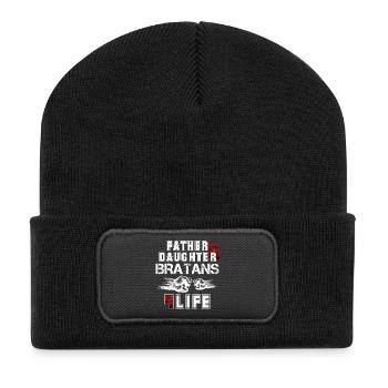 Le cadeau de vie du père et de la fille Bratan - Beanie recyclé à patch - noir - Devant