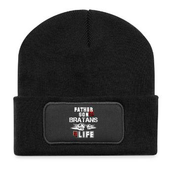 Le don de vie du père et du fils Bratan - Beanie recyclé à patch - noir - Devant