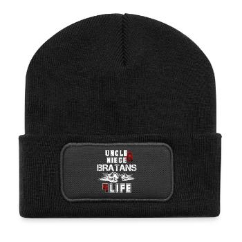 Oncle et nièce à vie de Bratan Cadeau - Beanie recyclé à patch - noir - Devant