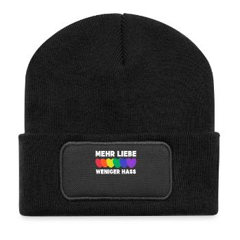Relation de cœur LGBT STatement Amour Droits de l’homme - Beanie recyclé à patch - noir - Devant