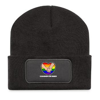 Sexualité Arc-en-ciel Lgbt Déclaration Coeur Amour - Beanie recyclé à patch - charbon - Devant