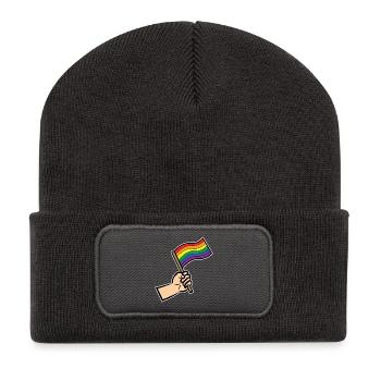 Drapeau arc-en-ciel Droits de l’homme Sexualité LGBT - Beanie recyclé à patch - charbon - Devant