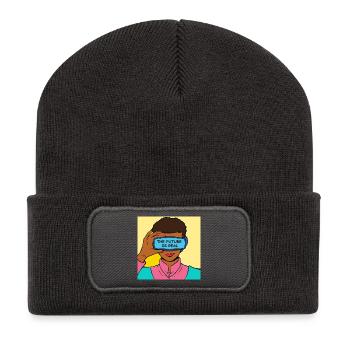 Die Zukunft Ist Real VR Vision - Recycelte Patch Beanie - Dunkelgrau - Vorne