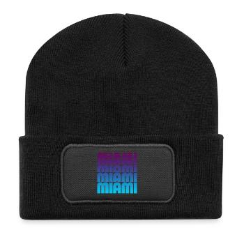 Miami Grid Gradient - Recycled Patch Beanie - black - Front