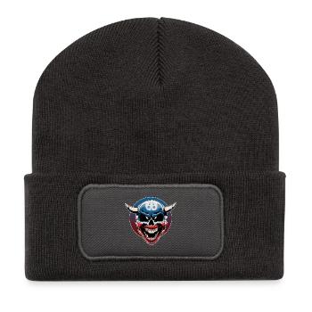 Evil clown skull with demonic laughter - Recycled Patch Beanie - dark grey - Front