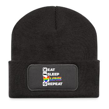 Heart Love Equality LGBT Transgenre - Beanie recyclé à patch - charbon - Devant